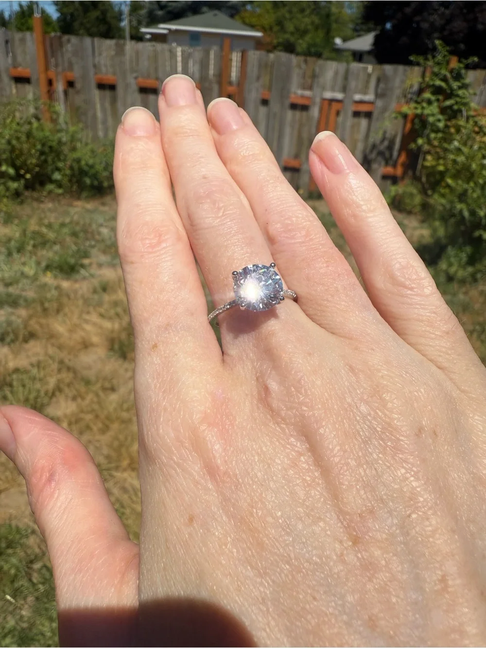Elegant Natural Zircon Silver Women's Ring